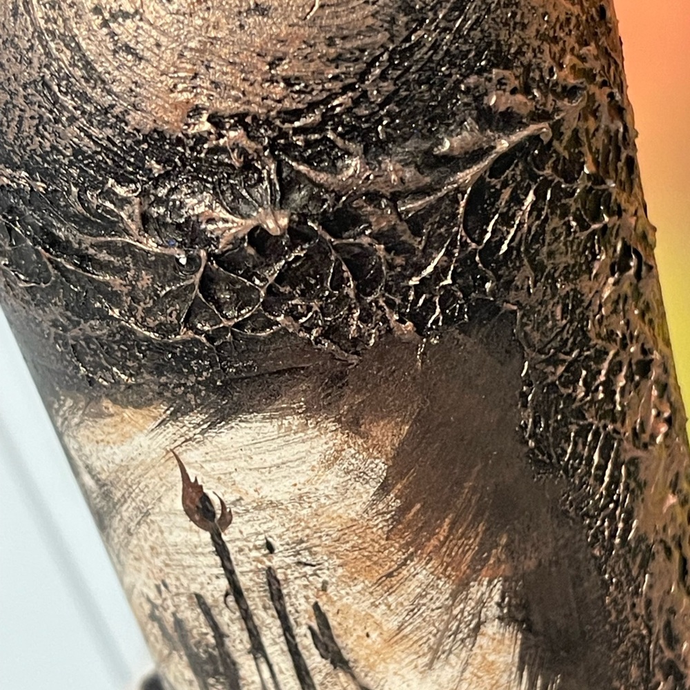 Decorative Textured Gothic Black and Rose Gold Bottle Handcrafted - Picture 8 of 9